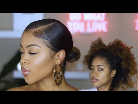 SLICKEST Bun + Edges on Natural Hair [ Step by Step Tutorial ]