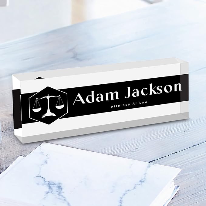 Customized desk name plate from amazon - gifts for law school graduation