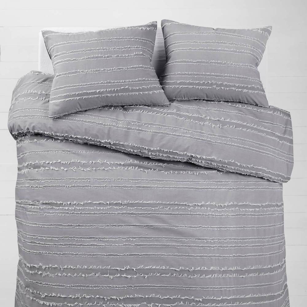 Cute dorm bedding - gray eyelash comforter set from Dormify