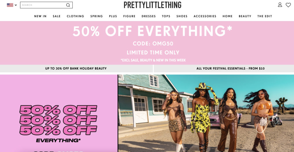 Best stores for fashion on a budget: Cheap shopping sites. PrettyLittleThing PLT - cheap online clothing stores