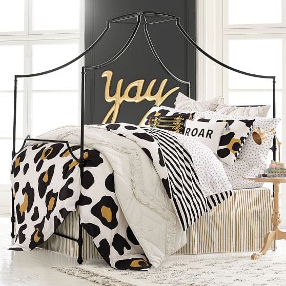 Leopard print dorm room