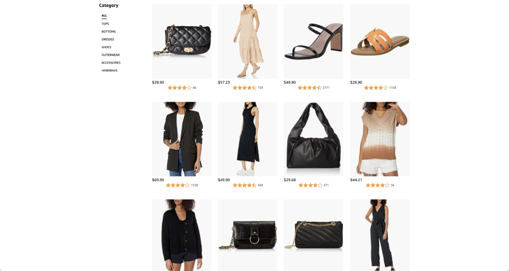 Amazon fashion screenshot - cheap clothing stores - cheap online clothing stores