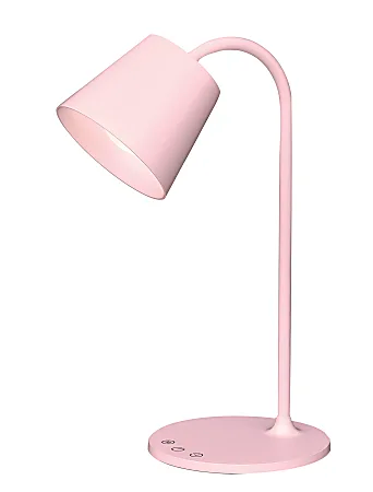 pink desk lamp with charging station